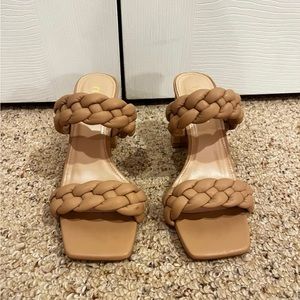 Tan braided sandals